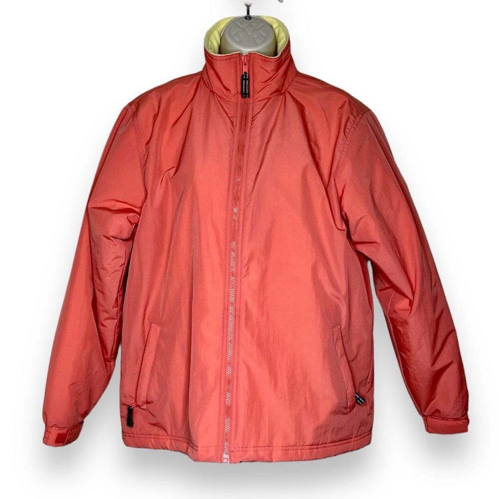 10,000 Ft Above Sea Level Destination Jacket Orange Fleece Lined Women Medium